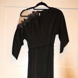 Marchesa Notte  Black Satin dress